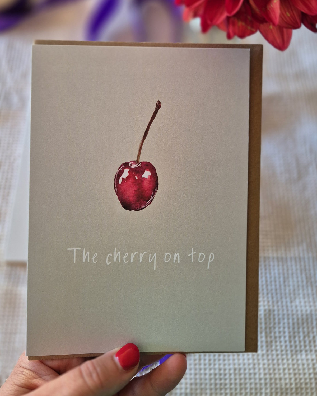 Cherry on Top Greetings Card