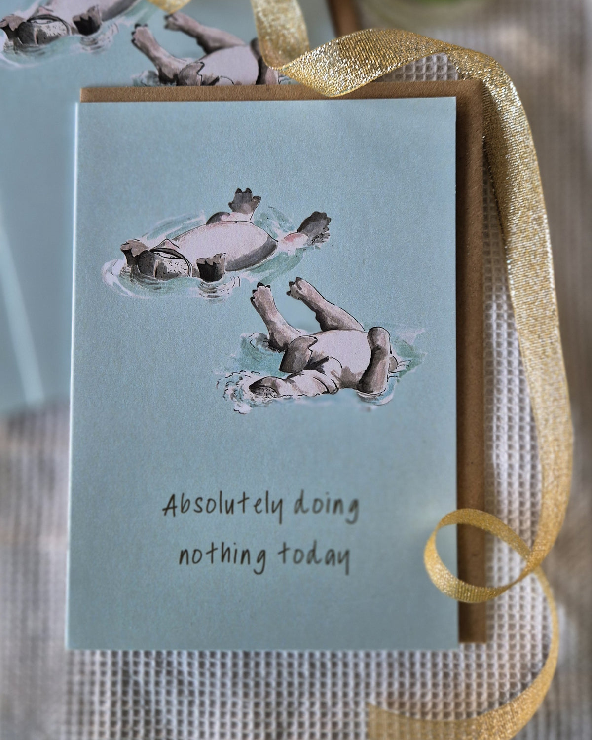 Hippo - Doing Nothing Greetings Card